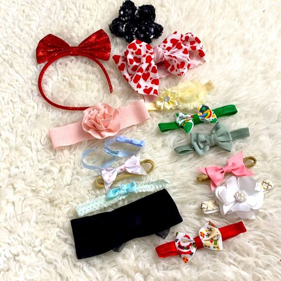 BUNDLED of girls hair accessories headbands bows dress up 14 Pieces - Picture 1 of 5